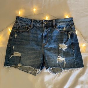 High rise jean short